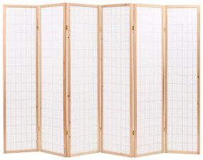 Paravan pliabil 6 panouri, stil japonez, 240x170 cm, Natural Maro, 6