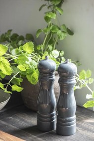 Sada 2 dřevěných šedých mlýnků na sůl a pepř GREY