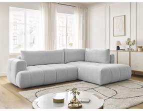 Colțar gri deschis extensibil/cu spațiu de depozitare (cu colț pe partea dreaptă/în formă de ”L”) Fuji – Bobochic Paris