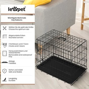 Leopet Cușcă pliabilă pentru câini 107 x 69 x 75,5 cm, XL, n