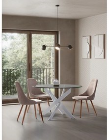 Masă de dining rotundă cu blat din sticlă 120x120 cm Ruth – Marckeric