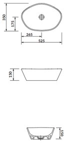 Lavoar pe blat alb 50 cm, oval, Cersanit City