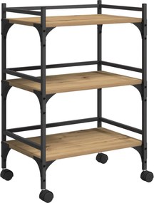 vidaXL Troler de Bucătărie Stejar Artizanal 50 x 35 x 75.5 cm