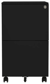 335976 vidaXL Dulap dosare mobil, negru, 39x45x67 cm, oțel