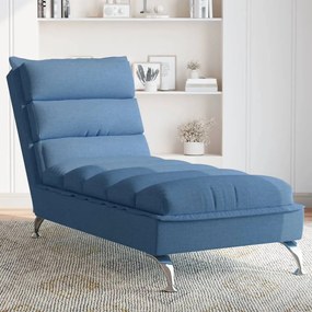 vidaXL Șezlong cu perne, albastru, material textil