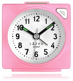 Ceas deșteptător roz LAVVU SWEEP cu funcționarelină