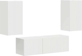 vidaXL Set Dulap pentru Televizor Montat pe Perete Pe perete 4 pcs Alb