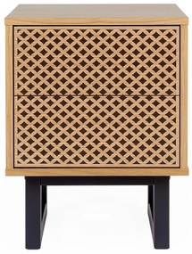 Noptieră în decor de stejar Woodman Camden Diamond Print