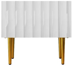 Noptieră ARCOS 46x50 cm alb/auriu