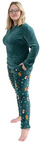 Pijama Cocolino microplus SNOWMAN AND GINGERBREAD verde - diverse marimi Marime: XL