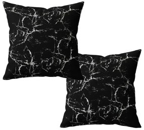 Set de 2 huse decorative pentru perna din microfibra TEMPESTA 45x45 cm, negru