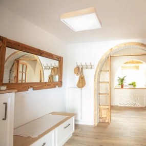 Plafonieră NATURAL SQUARE 4xE27/15W/230V 48x48 cm pin/alb