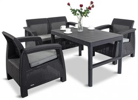 Set de mobilier de grădină Corfu Lyon Duo 4+1 în culoarea grafit
