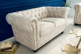 Canapea clasica stil englezesc Chesterfield 2 locuri, sampanie