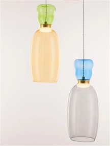 Lustra cu 4 pendule LED design modern Pluma multicolor