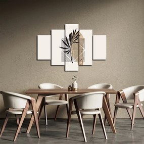 Tablou - Abstracție cu frunze tropicale N⁰1 (150x105 cm)