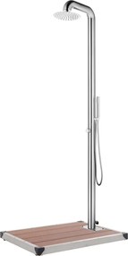 vidaXL Duș de grădină cu bază maro, 230 cm, oțel inoxidabil