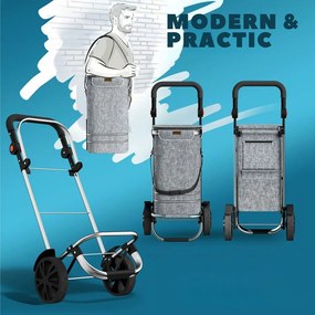 Geantă de cumpărături pe roți EASY, 50L, gri Monzana