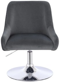 HR920N Scaun Grafit din Catifea cu Bază Cromata