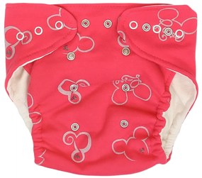 Mamatti Set scutece pânză EKO - chiloți + 2 x scutec, Șoarece, mărimea. 3 - 8 kg, roșu 5-14 kg