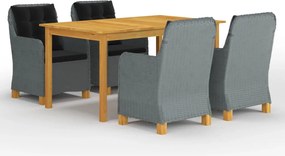 vidaXL Set de mobilier pentru grădină, 5 piese, gri deschis