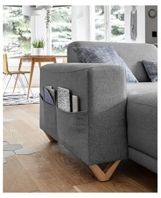 Colțar gri extensibil/cu spațiu de depozitare (cu colț pe partea dreaptă/în formă de "U") Classy Sophie – Miuform