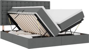 vidaXL Pat cu storage Gri închis 200 x 200 cm Piele artificială