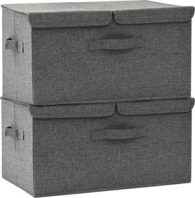 vidaXL Cutii de depozitare 2 buc. antracit 50x30x25 cm material textil
