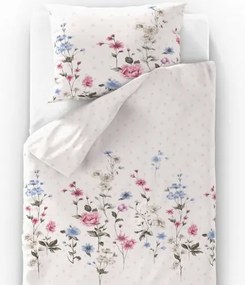 Lenjerie de pat din bumbac Delux Meadow roz, 220 x 200 cm, 2 buc. 70 x 90 cm