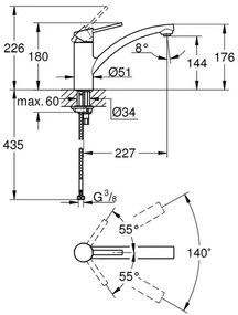 Baterie bucatarie Grohe Swift monocomanda crom lucios