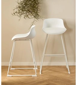 Scaun de bar alb (înălțime șezut 76 cm) Tina – Actona