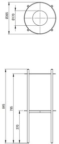 Dulap baza negru Deante Silia 36x84 cm