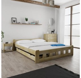 Pat inalt Naomi 140x200 cm, pin Saltele: Fara saltea, Somiera pat: Cu lamele drepte