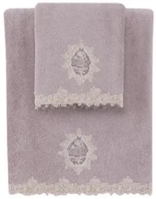 Prosop DESTAN cu dantela 50x100cm Violet / Liliac