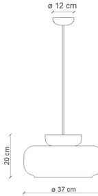 Lustra design retro realizata manual din ceramica si sticla MARACANÀ