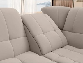 Colțar bej extensibil/cu spațiu de depozitare cu tapițerie din catifea (cu colț pe partea dreaptă/în formă de ”L”) Sado – ELTAP