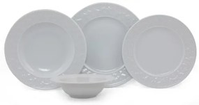 Set de veselă, 24 piese, porțelan alb