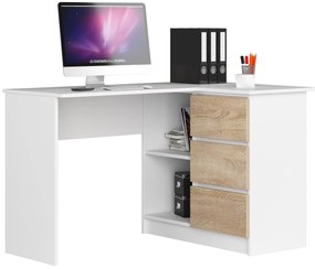 Masă PC de colț Bodhi (alb + stejar sonoma) (D). 1069056