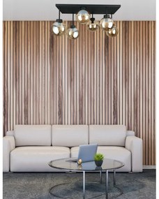 Lustră aplicată DEA 6xE14/60W/230V negru/bej fumuriu