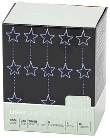 Ghirlandă luminoasă pentru exterior Stars, 120x120 cm LED, alb rece, temporizator, 8 funcții, 120 cm