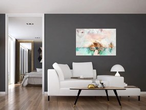 Tablou - Maldive, debarcader din lemn (90x60 cm)