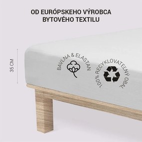 decoDoma Cearșaf elastic jersey cu elastan gri 90 x 200 cm