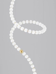 Lustra LED dimabila, deosebita design lux PERLA opal, auriu