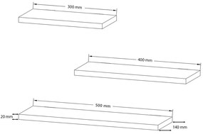 Raft Leila White, 3 buc.