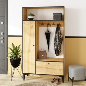 Mobilier hol Perla (stejar safir + negru). 1073162