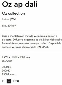 Aplica LED design modern circular OZ AP dali alba