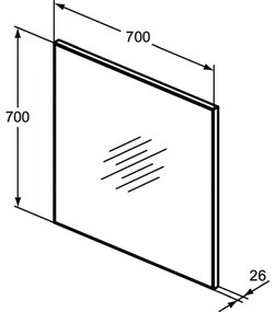 Oglinda dreptunghiulara 70 cm Ideal Standard S MirrorLight 700x700 mm