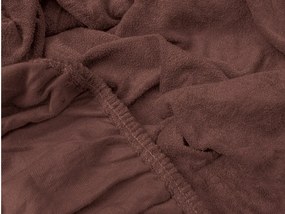 Cearsaf Frotir cu elastic maro inchis 140x200 cm