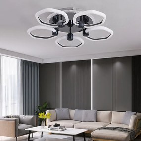 Lustra Led Cu Telecomanda, Elit's, Opal K, 136 w Intensitate Reglabila, RGB, NEGRU