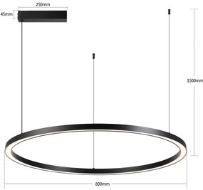 Brilagi - Lustră LED reglabilă PORTOFINO, suspendată pe cablu, LED/60W/230V, Ø 80 cm, negru + telecomandă